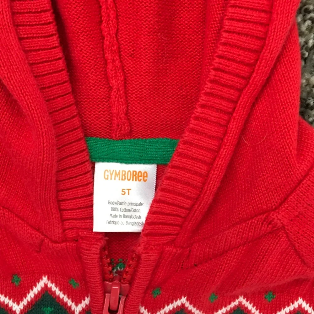 Gymboree Reindeer Zip-Up Hooded Sweater 5T
